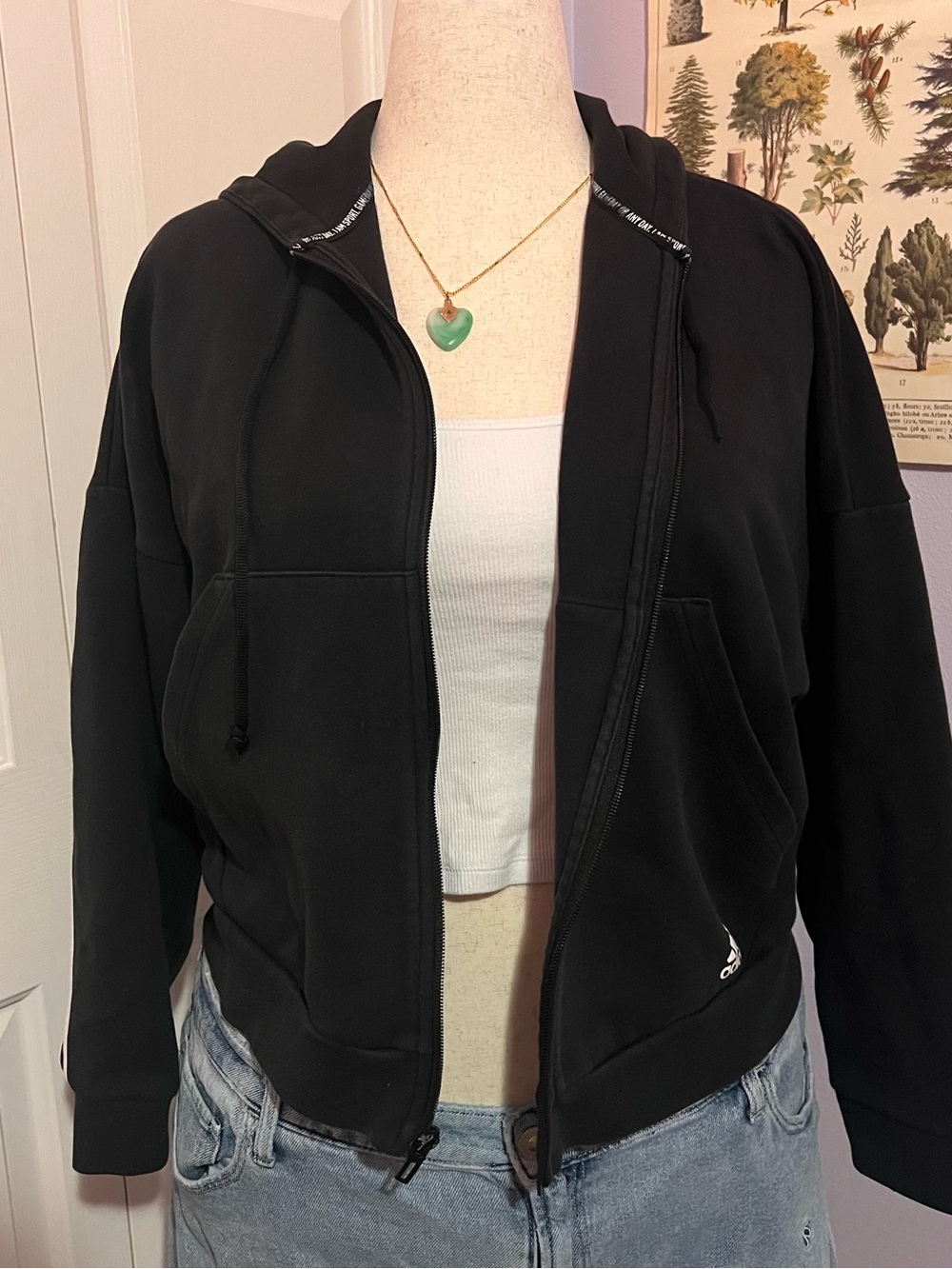 adidas Black Full-Zip Hooded Jacket